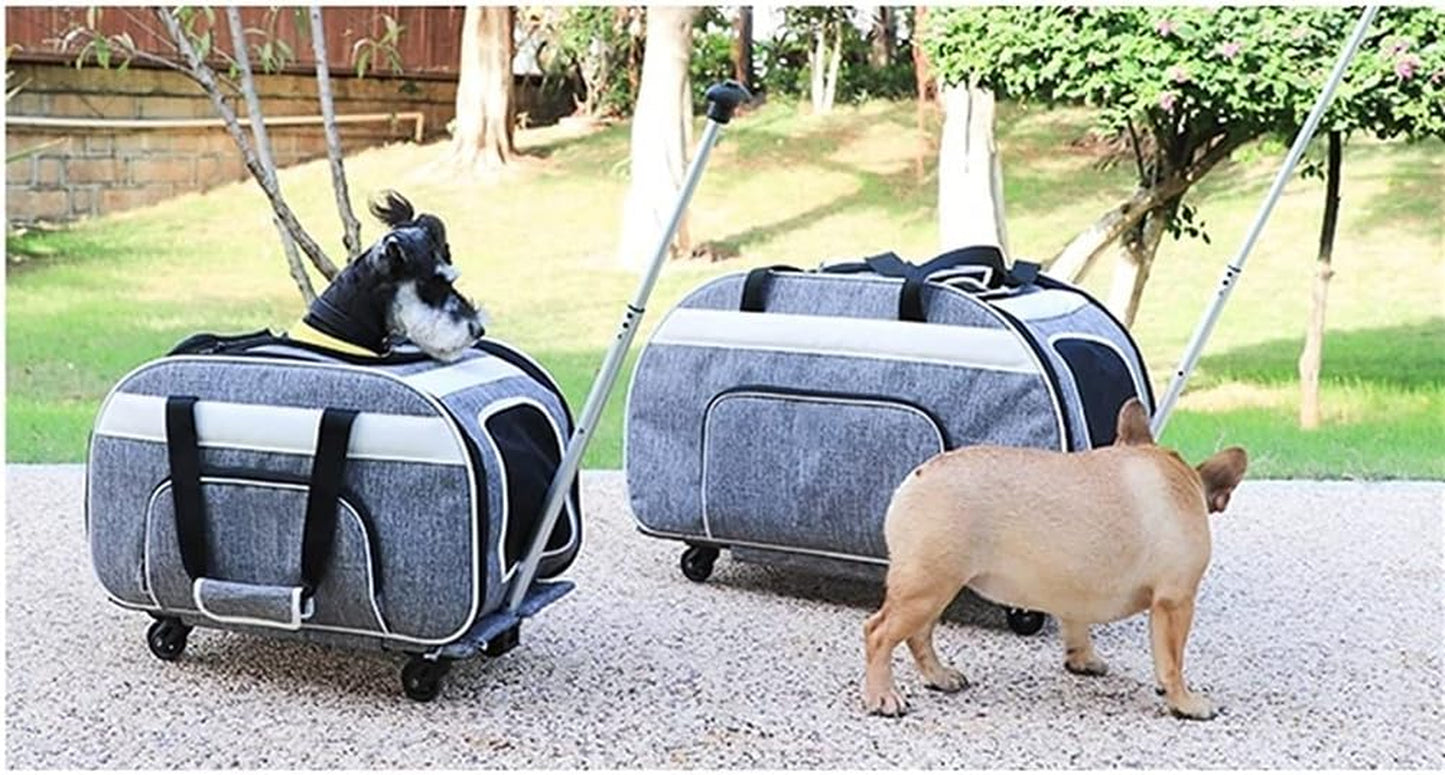 Pet Carry Bag Portable Pet Trolley Case Foldable Pet Bag Breathable Cat and Dog Large Capacity Outing Bag Pet Supplies Pet Supplies (Size : 37X65X37CM)