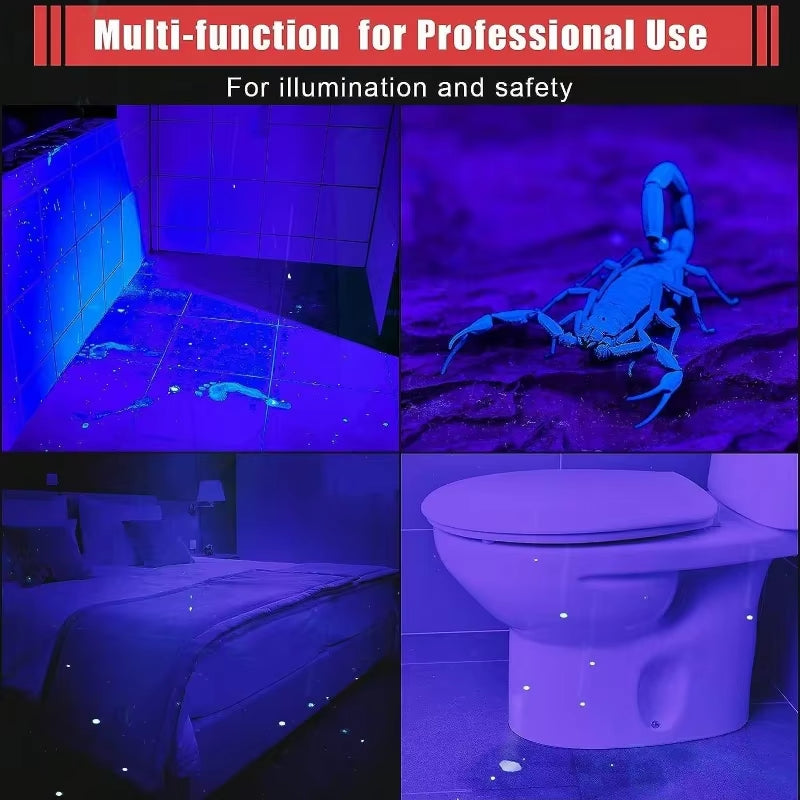 UV Flashlight 395Nm Ultraviolet Torch with Pen Clip Portable AAA Batteries Used Violet Light Pet Urine Scorpion Detector UV Lamp