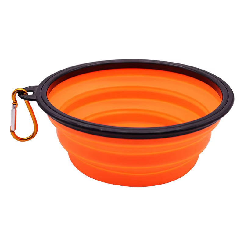 New 350Ml Folding Bowl with Keychain Pet Bowl Portable Travel Dog Bowl Convenient Cat Bowl Non-Deformable Folding Bowl