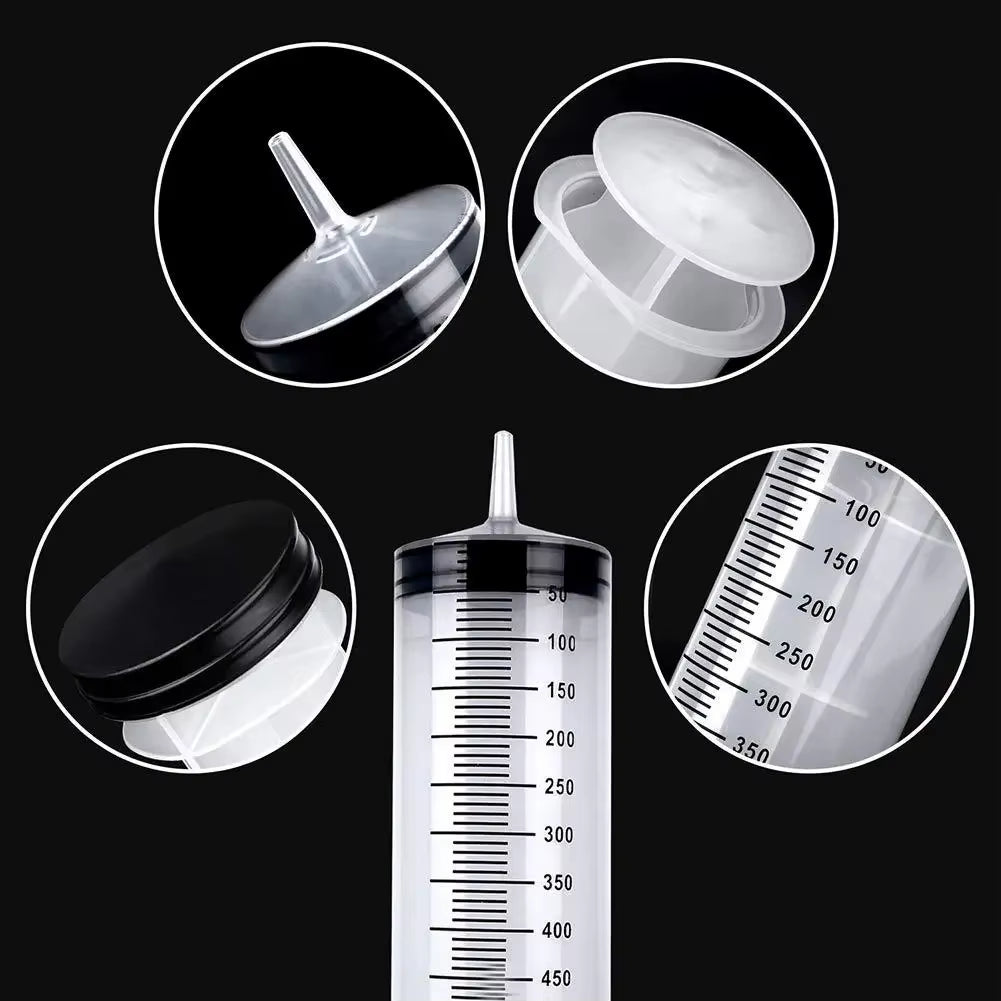 100Ml-550Ml Syringe Large Capacity with Multifunction 100Cm Hose Pump Measuring Washable Injector for Pet Feeding Oil Glue Fluid