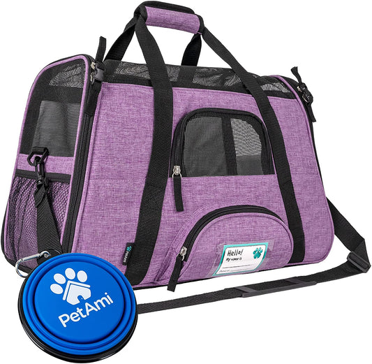 Airline Approved Pet Carrier for Cat, Soft Sided Dog Carrier for Small Dog, Cat Travel Supply Accessories Indoor Cat, Ventilated Pet Carrying Bag Medium Large Kitten Puppy, Small Heather Purple