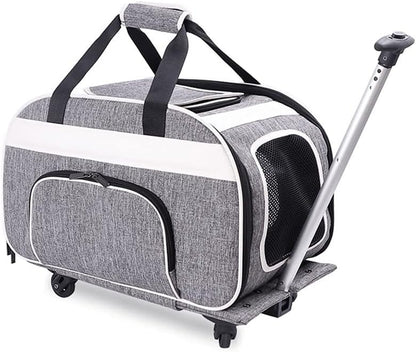 Pet Carry Bag Portable Pet Trolley Case Foldable Pet Bag Breathable Cat and Dog Large Capacity Outing Bag Pet Supplies Pet Supplies (Size : 37X65X37CM)