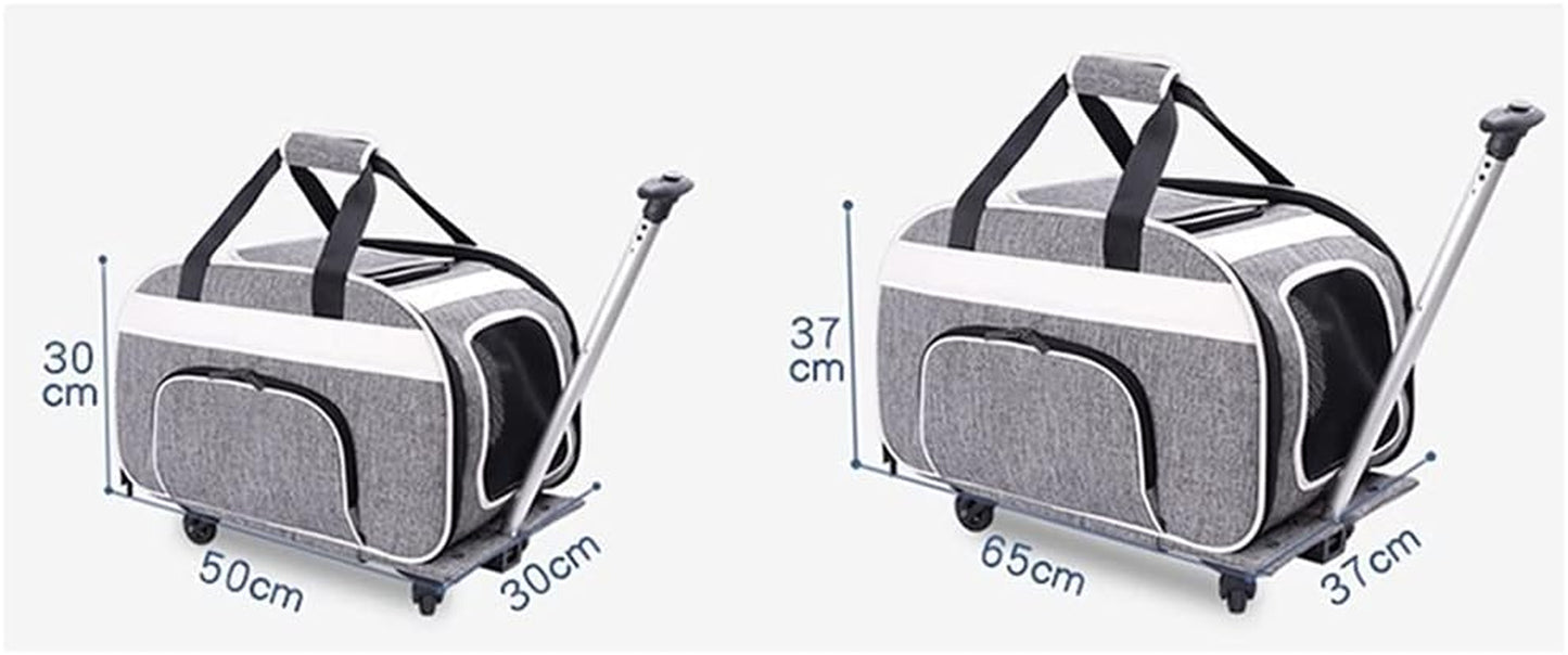 Pet Carry Bag Portable Pet Trolley Case Foldable Pet Bag Breathable Cat and Dog Large Capacity Outing Bag Pet Supplies Pet Supplies (Size : 37X65X37CM)