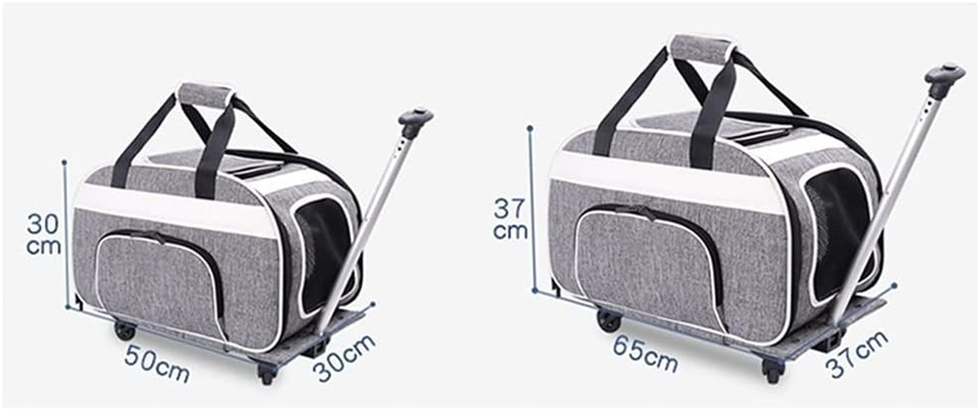 Pet Carry Bag Portable Pet Trolley Case Foldable Pet Bag Breathable Cat and Dog Large Capacity Outing Bag Pet Supplies Pet Supplies (Size : 37X65X37CM)