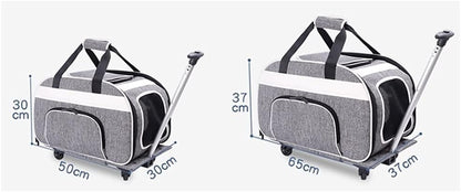 Pet Carry Bag Portable Pet Trolley Case Foldable Pet Bag Breathable Cat and Dog Large Capacity Outing Bag Pet Supplies Pet Supplies (Size : 37X65X37CM)