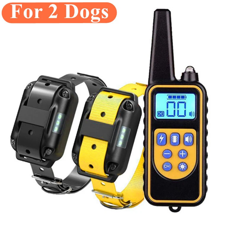 800M Digital Dog Training Collar Waterproof Rechargeable Remote Control Pet with LCD Display for All Size Shock Vibration Sound
