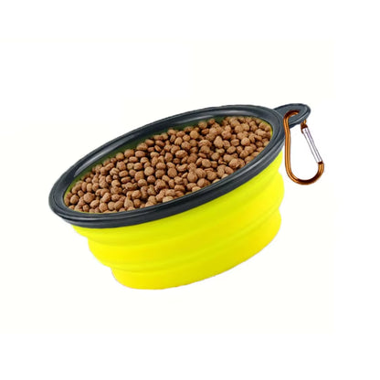 New 350Ml Folding Bowl with Keychain Pet Bowl Portable Travel Dog Bowl Convenient Cat Bowl Non-Deformable Folding Bowl