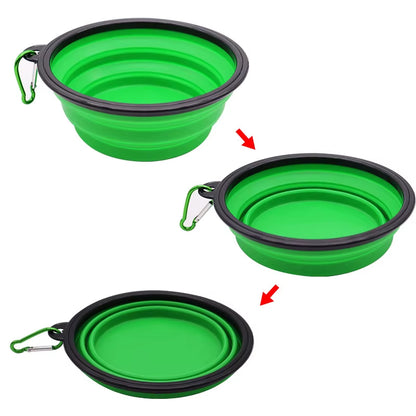 New 350Ml Folding Bowl with Keychain Pet Bowl Portable Travel Dog Bowl Convenient Cat Bowl Non-Deformable Folding Bowl