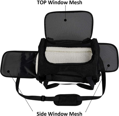 Cat Carrier Dog Carrier for Medium Dogs Dog Travel Crate Soft Slided Collapsible Pet Travel Carrier, Large (20.5" W X 13.5" H X 10" D)