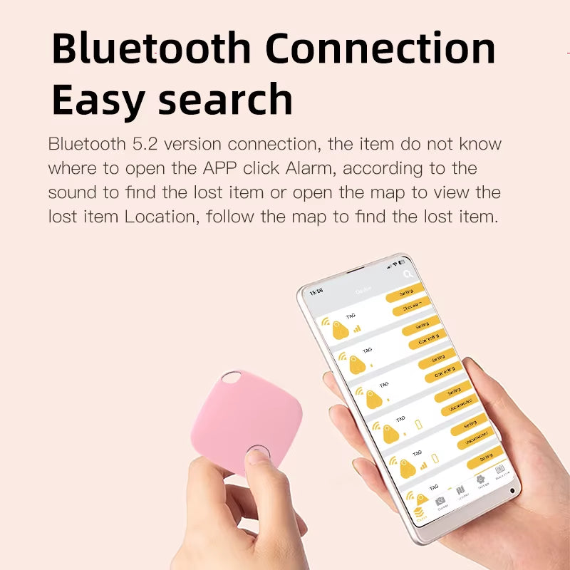 Mini Bluetooth 5.0 Tracker Antilost Device round Pet Kids Bag Wallet Tracking Smart Finder Locator