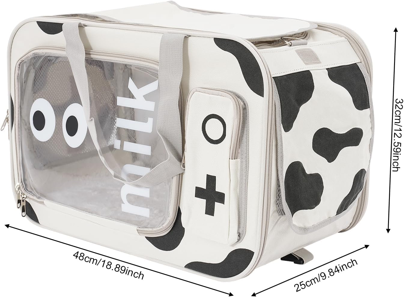 Pet Carriers Pet Backpack Carrier Pet Rolling Carrier Dog Backpack with Wheels,18.89 * 9.84 * 12.59In