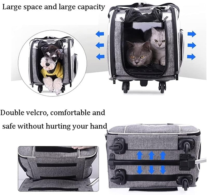 Pet Carry Bag Portable Pet Trolley Case Foldable Pet Bag Breathable Cat and Dog Large Capacity Outing Bag Pet Supplies Pet Supplies (Size : 37X65X37CM)