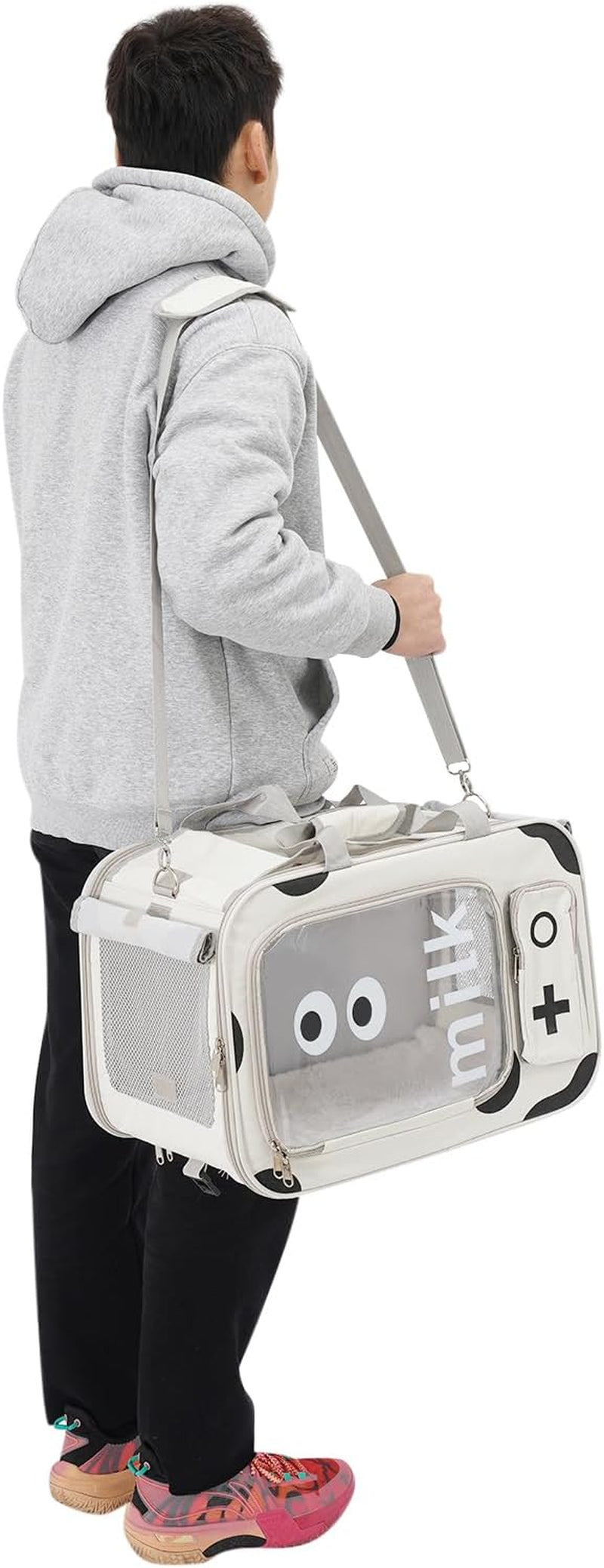 Pet Carriers Pet Backpack Carrier Pet Rolling Carrier Dog Backpack with Wheels,18.89 * 9.84 * 12.59In