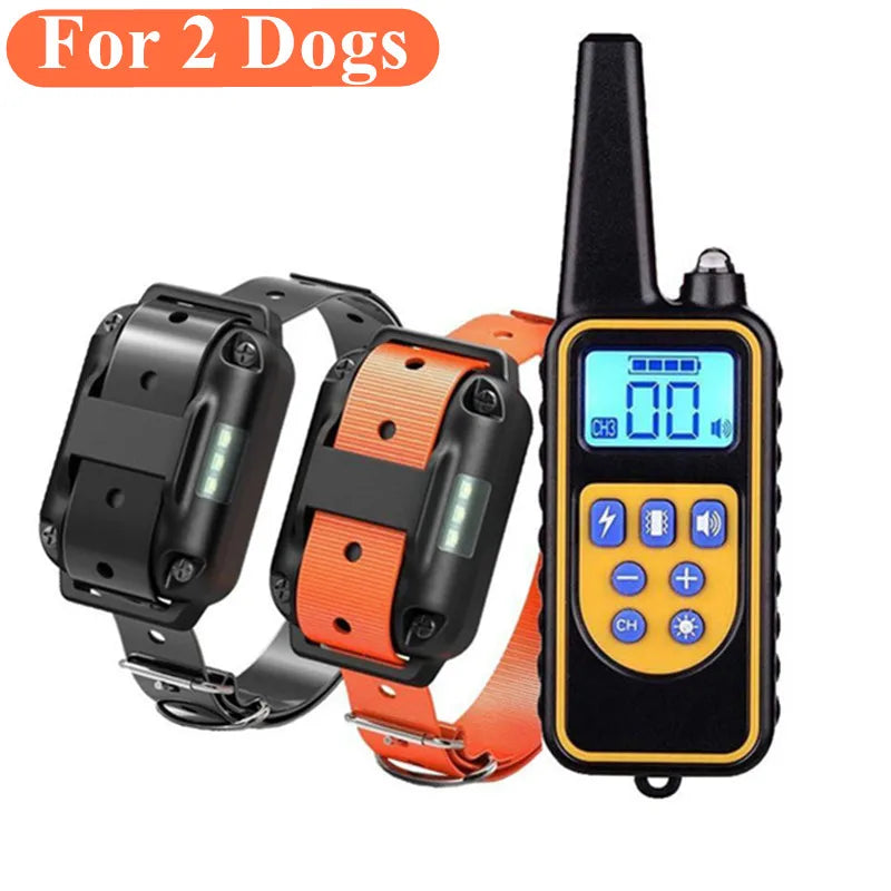 800M Digital Dog Training Collar Waterproof Rechargeable Remote Control Pet with LCD Display for All Size Shock Vibration Sound