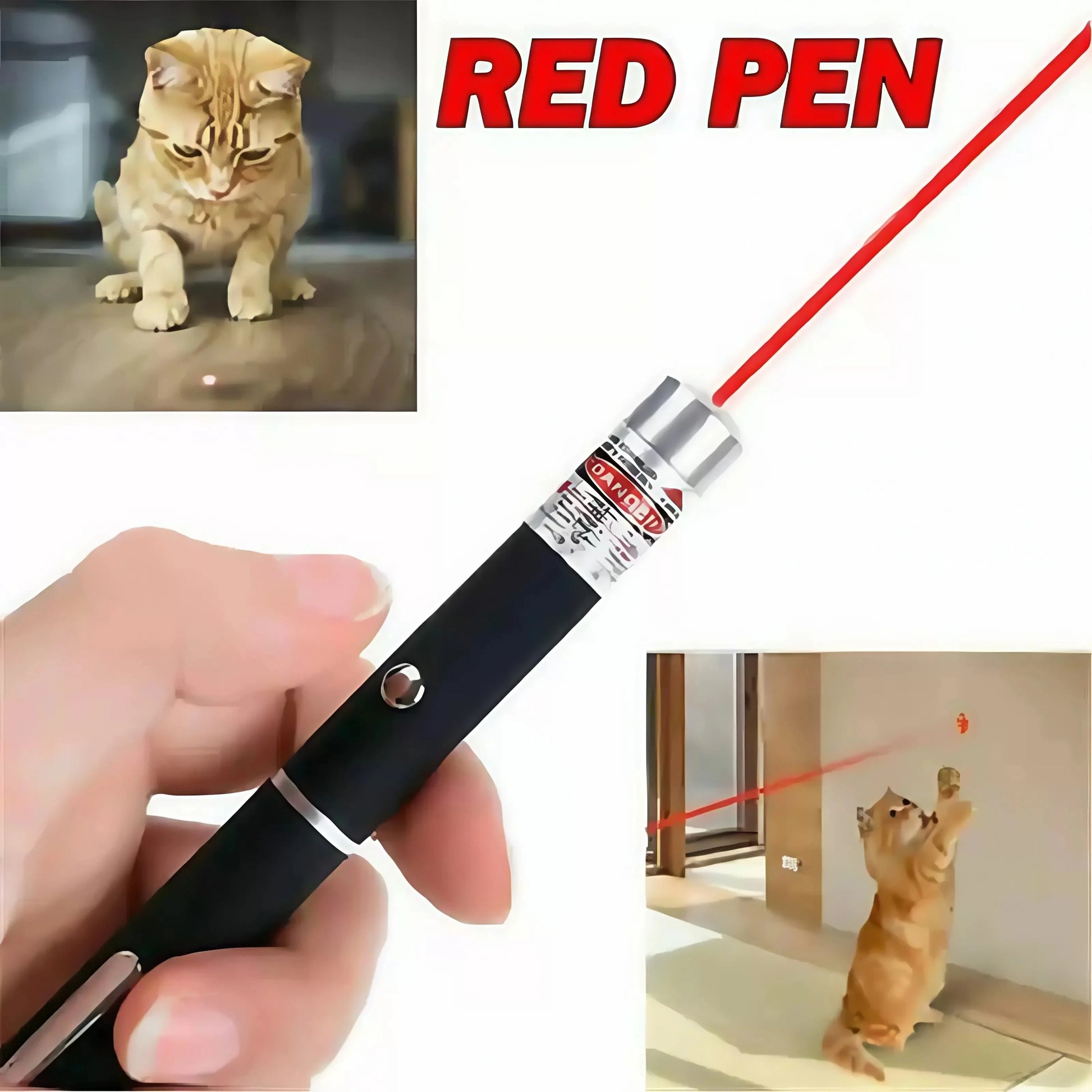 Red Laser Pointer Pen - Long Range Single Point Laser for Cat/Dog Pet Toy, Outdoor Hiking Presentation