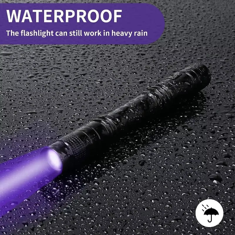 UV Flashlight 395Nm Ultraviolet Torch with Pen Clip Portable AAA Batteries Used Violet Light Pet Urine Scorpion Detector UV Lamp