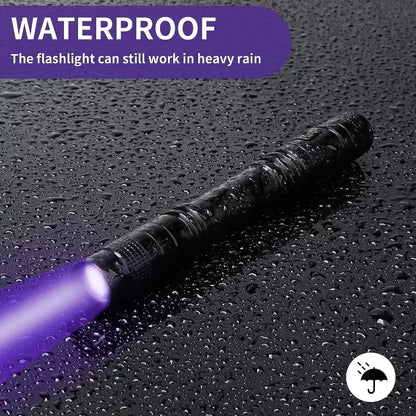 UV Flashlight 395Nm Ultraviolet Torch with Pen Clip Portable AAA Batteries Used Violet Light Pet Urine Scorpion Detector UV Lamp