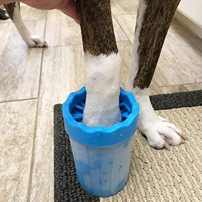 Dog Paw Cleaner Medium Cup,Portable Pet Paws Cleaning Cups, Silicone Brush Dog Paw Cleaning Cup for Dirty and Muddy Paw Cleaner-Washing for Cat,Small and Medium Dog Paw, Must-Have Tool for Pet (Blue)