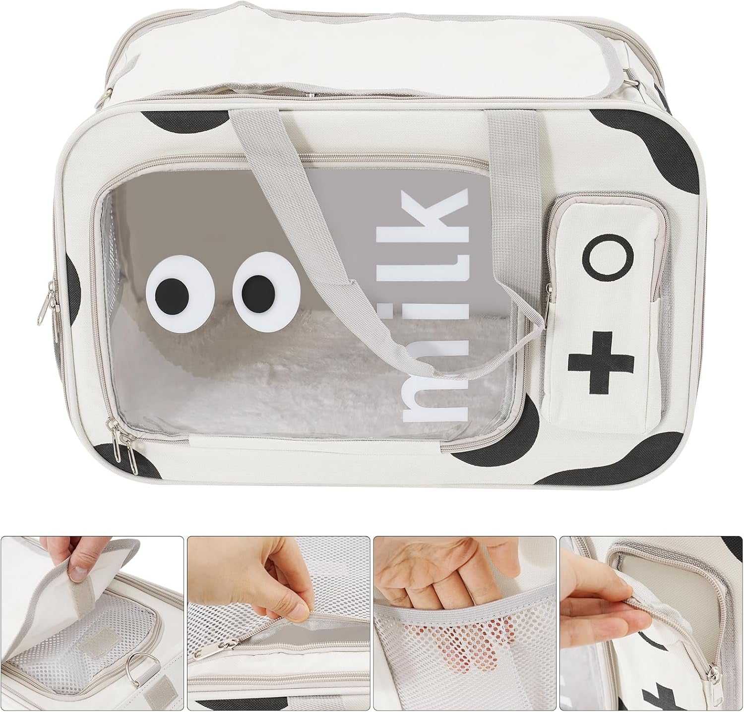 Pet Carriers Pet Backpack Carrier Pet Rolling Carrier Dog Backpack with Wheels,18.89 * 9.84 * 12.59In