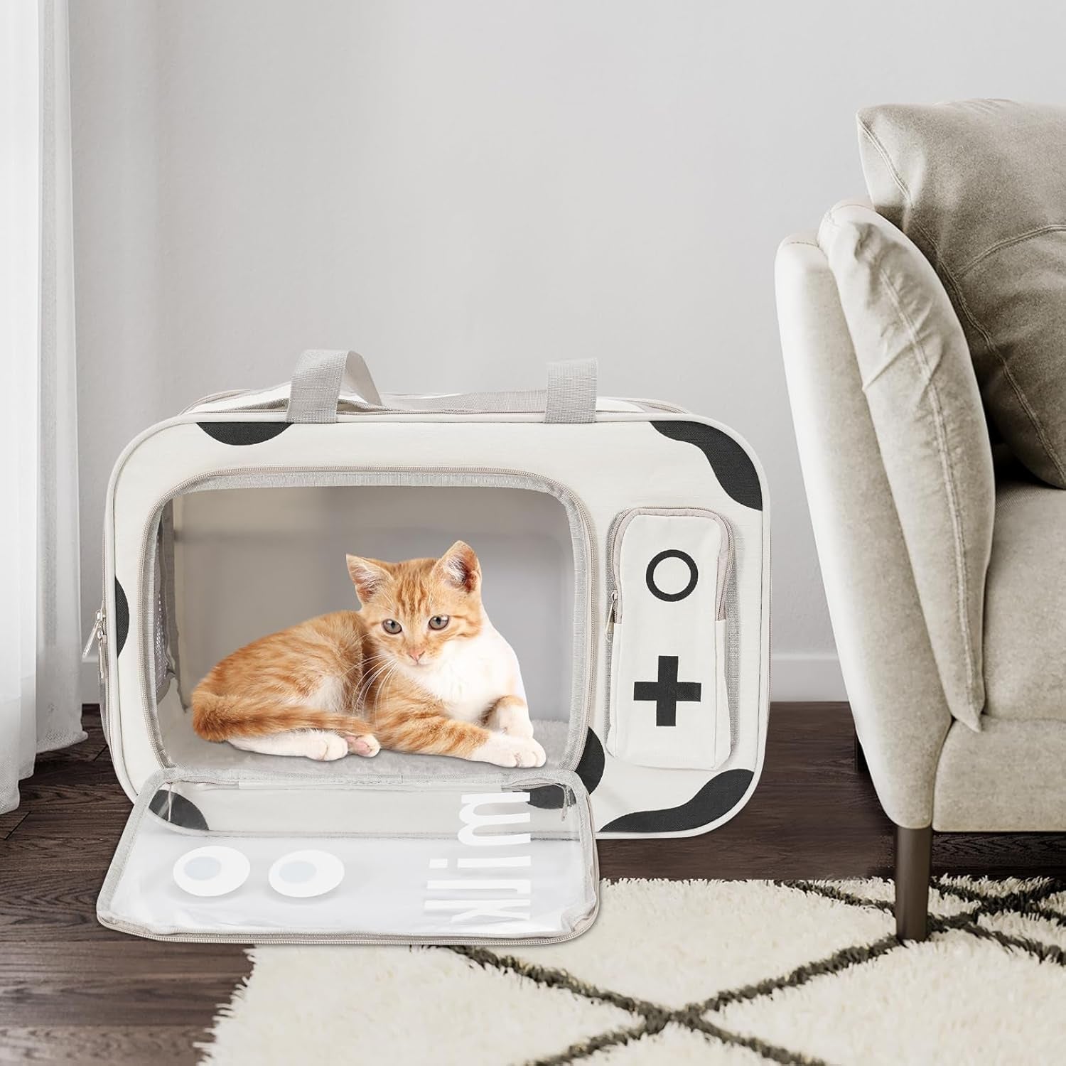 Pet Carriers Pet Backpack Carrier Pet Rolling Carrier Dog Backpack with Wheels,18.89 * 9.84 * 12.59In