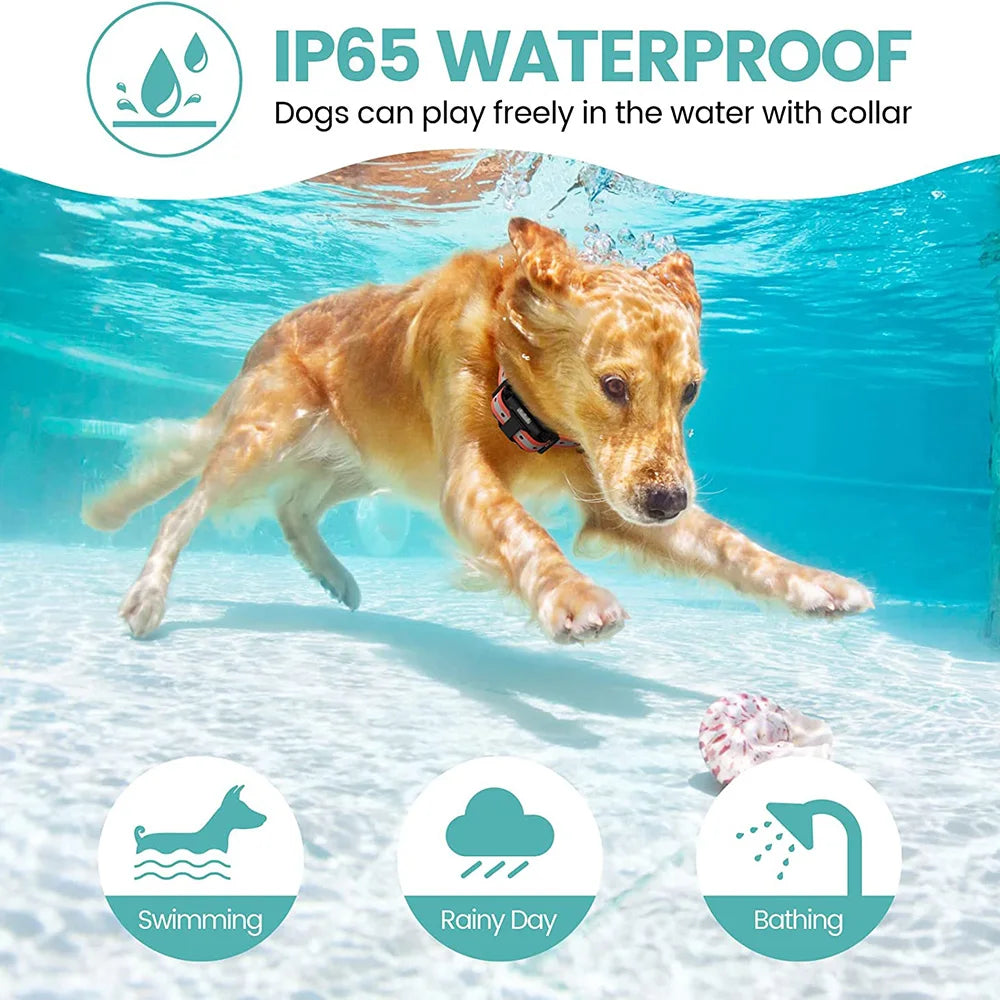 800M Digital Dog Training Collar Waterproof Rechargeable Remote Control Pet with LCD Display for All Size Shock Vibration Sound