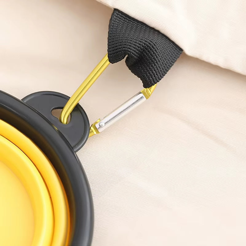 New 350Ml Folding Bowl with Keychain Pet Bowl Portable Travel Dog Bowl Convenient Cat Bowl Non-Deformable Folding Bowl